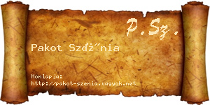 Pakot Szénia névjegykártya